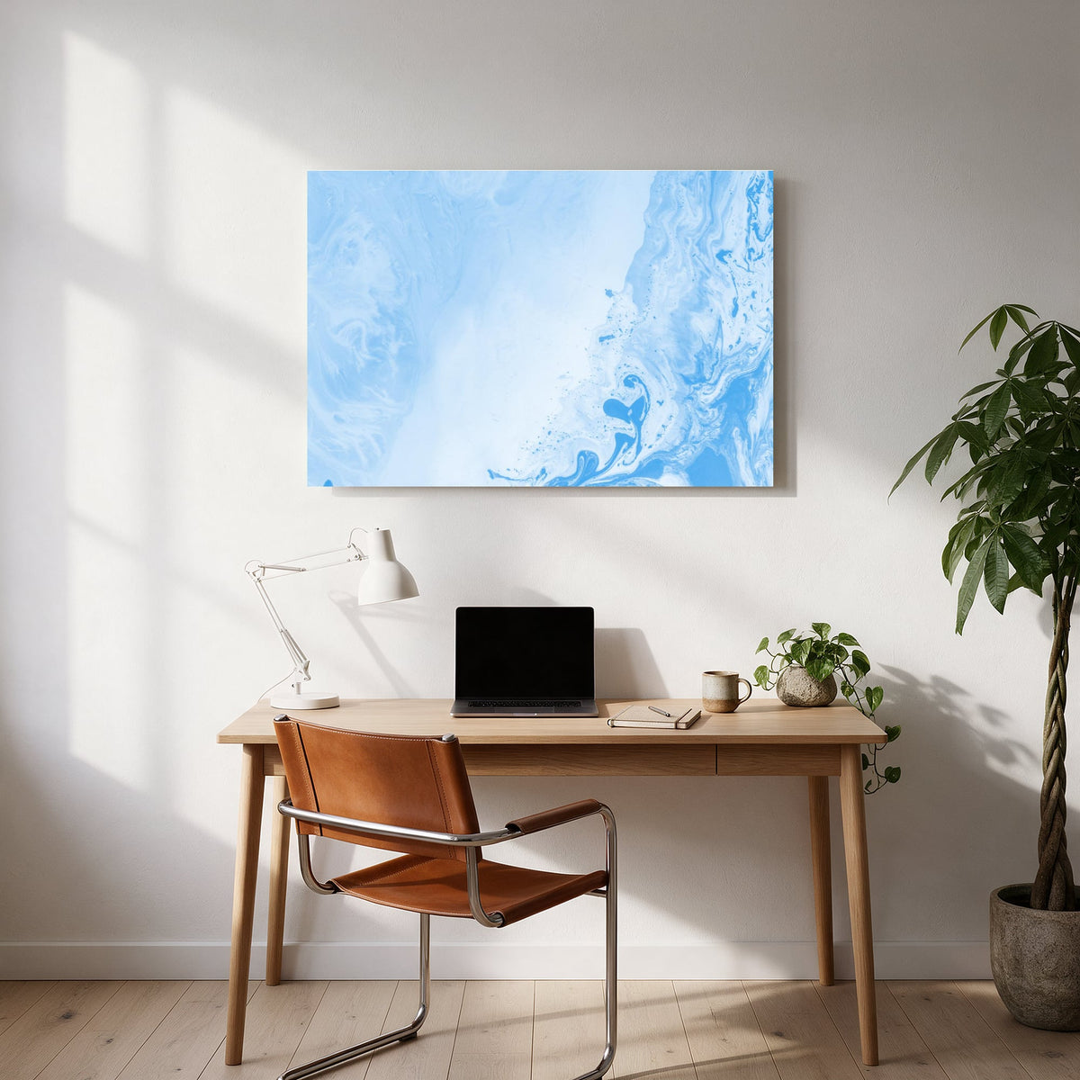 Blue Marble Splash — office room landscape