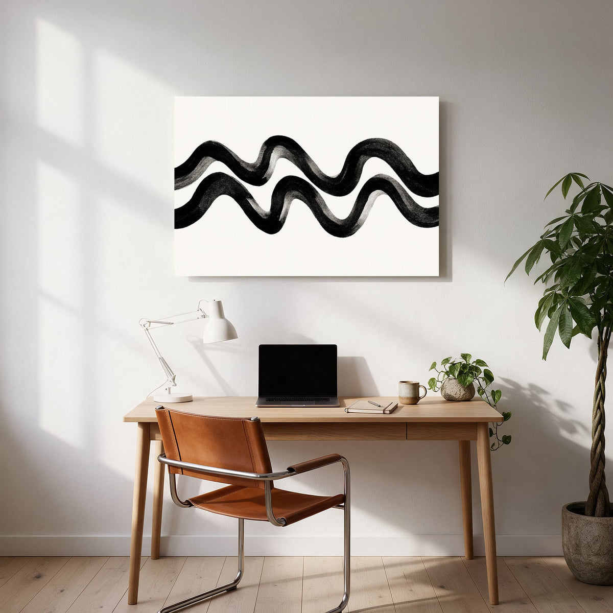 Wavy Ribbon Line — office room landscape
