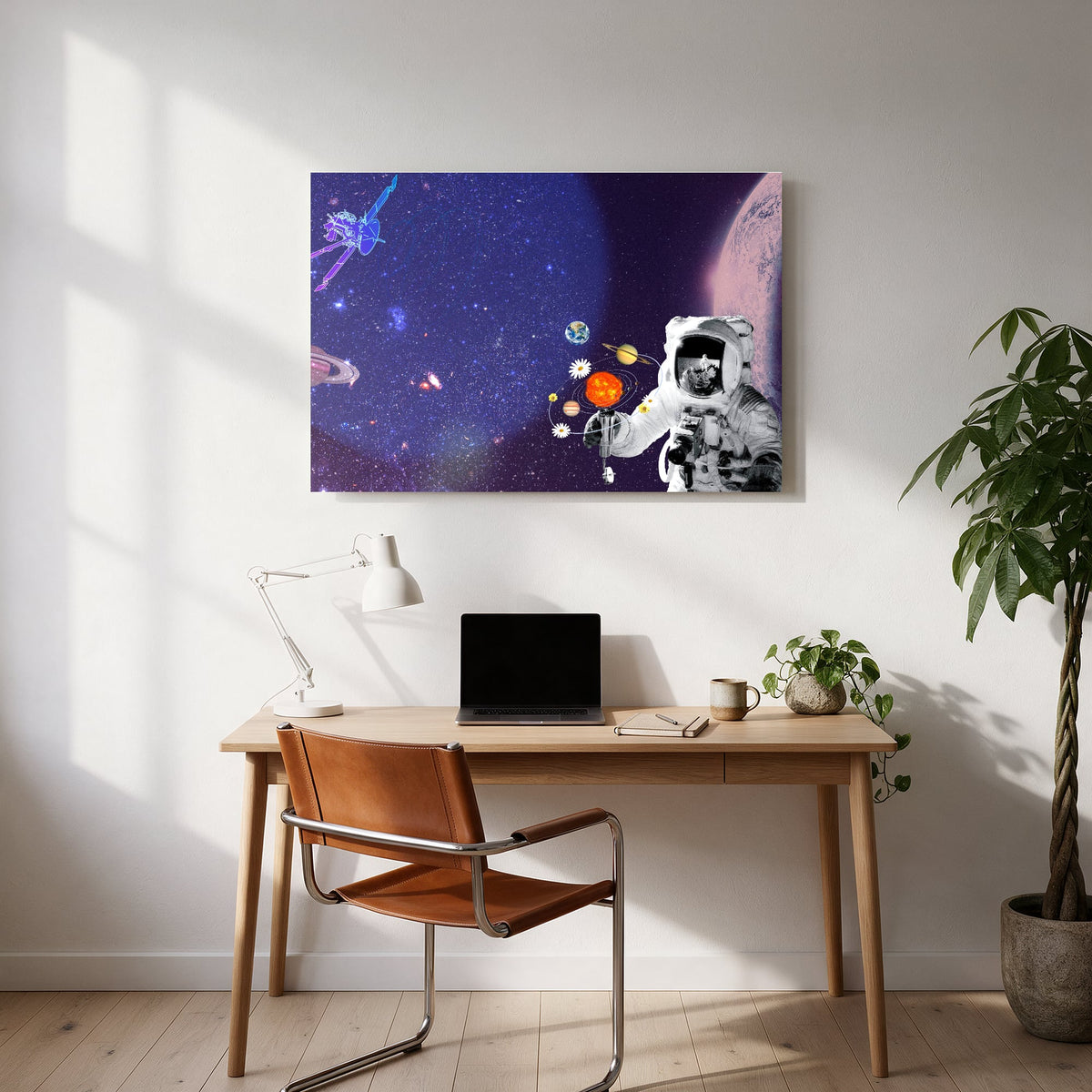 Astronaut's Cosmic Bouquet — office room landscape