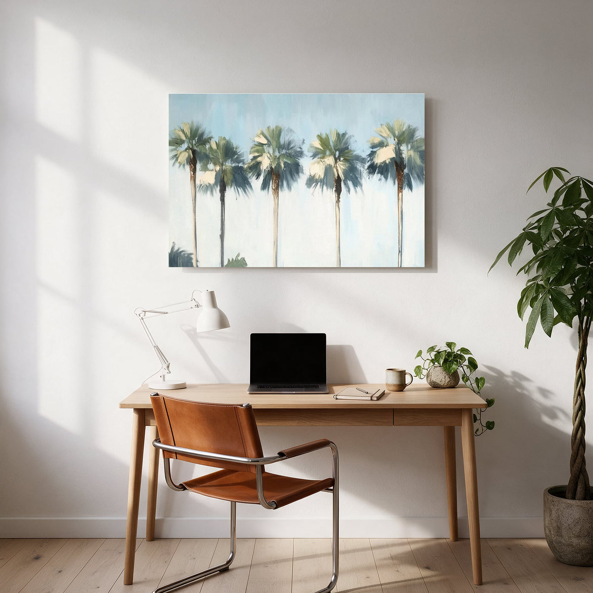 Watercolor Palm Grove — office room landscape