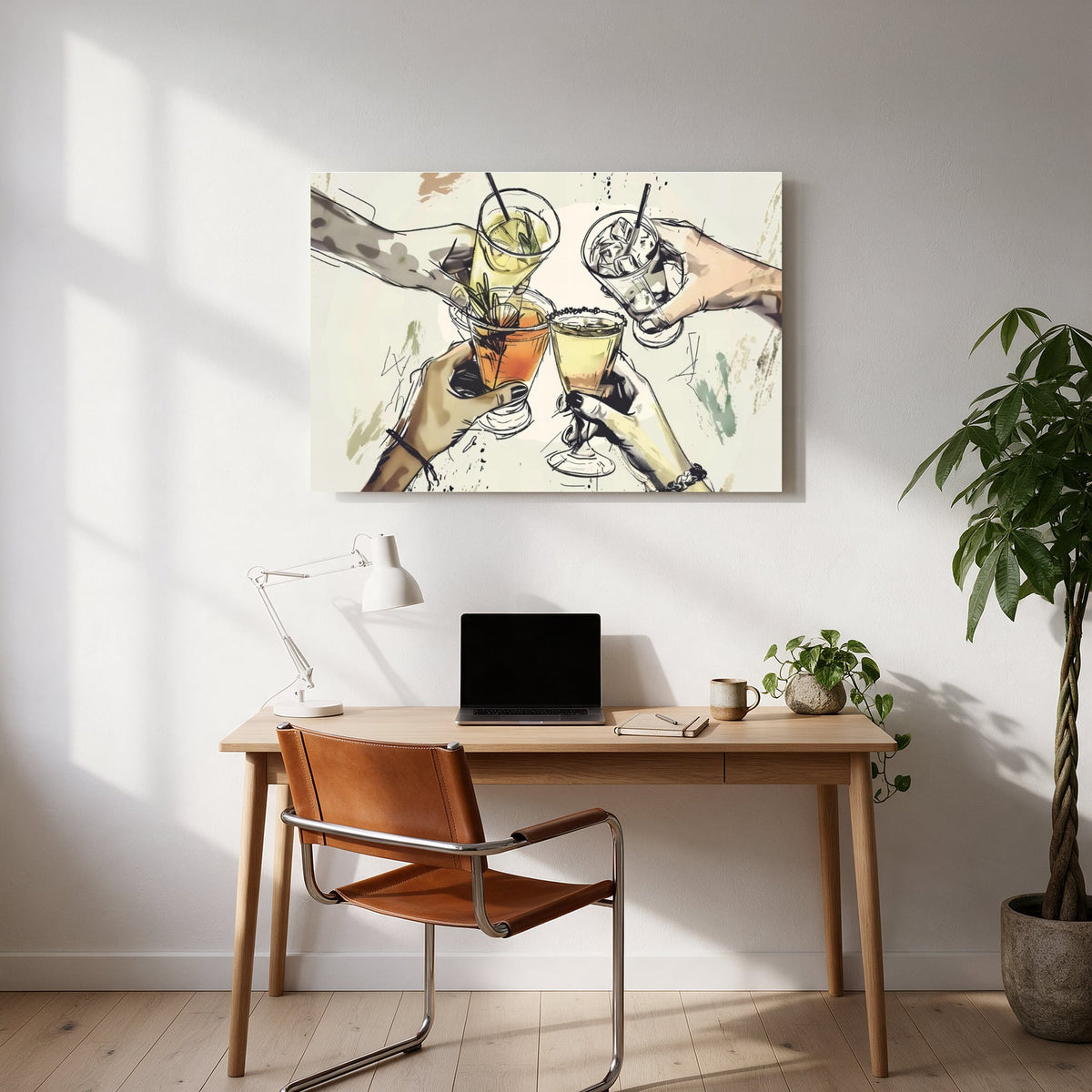 Cheers Sketch on Cream — office room landscape