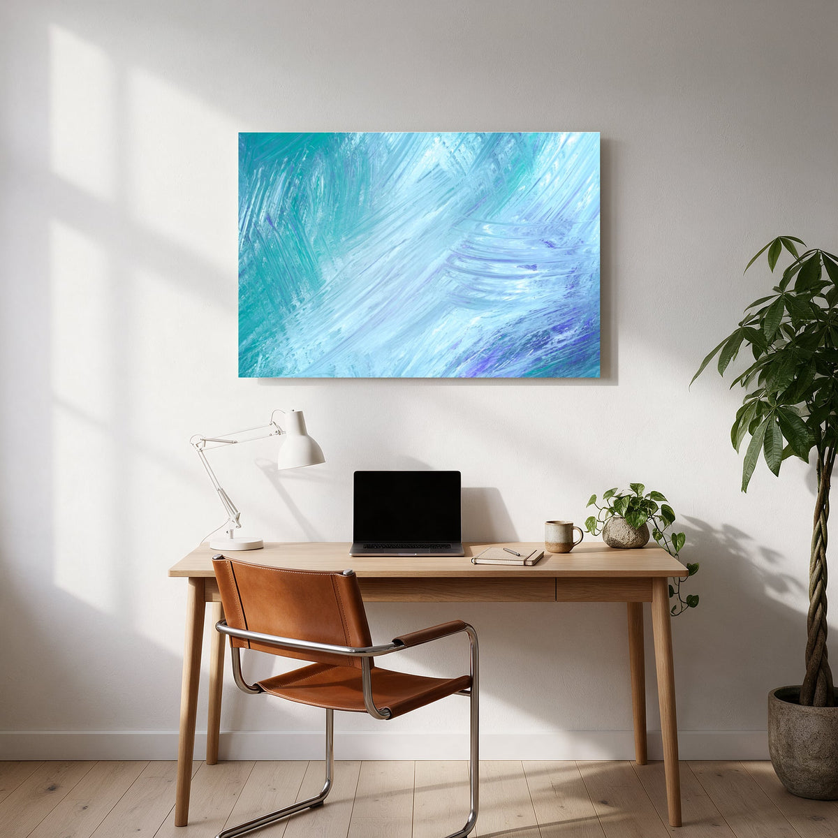 Aqua Brushwork — office room landscape