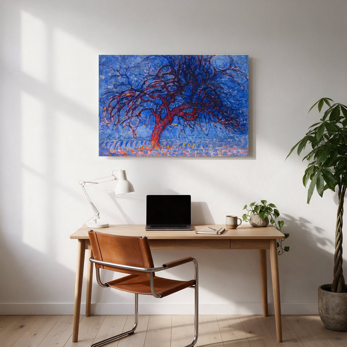 Red Tree at Dusk — office room landscape