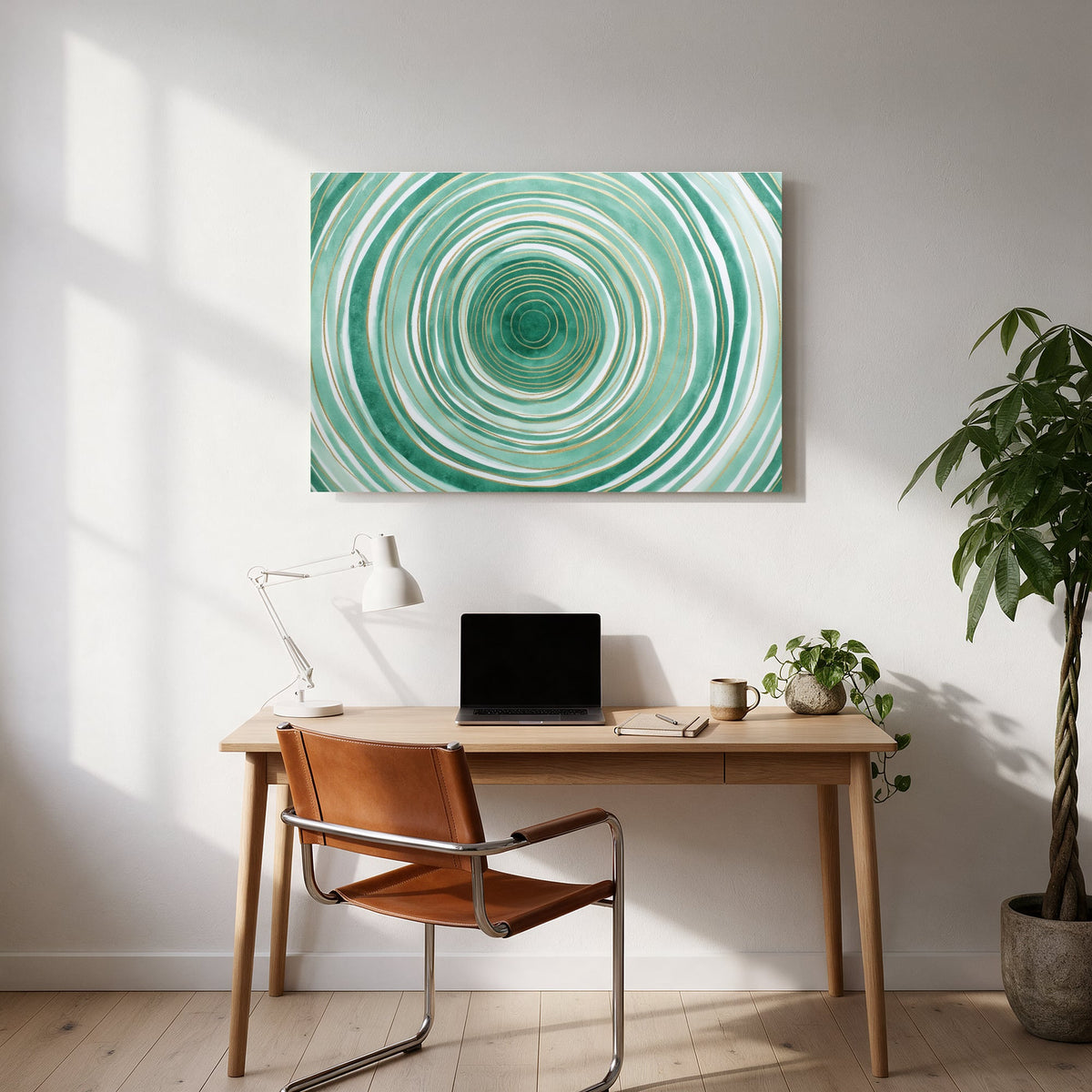 Emerald Target Rings — office room landscape
