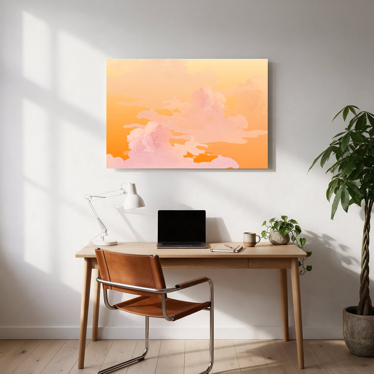 Peach and Orange Clouds — office room landscape