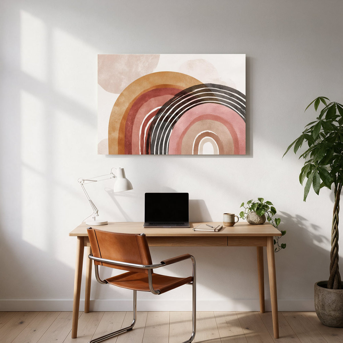 Rainbow Arch with Ink Lines — office room landscape