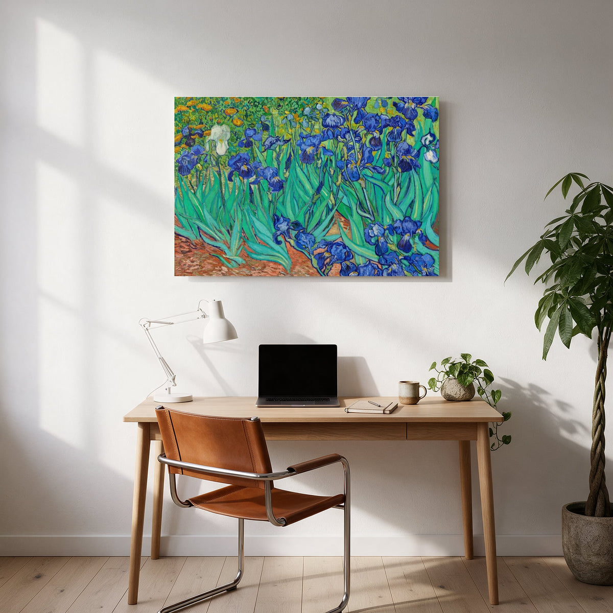 Irises in the Garden — office room landscape