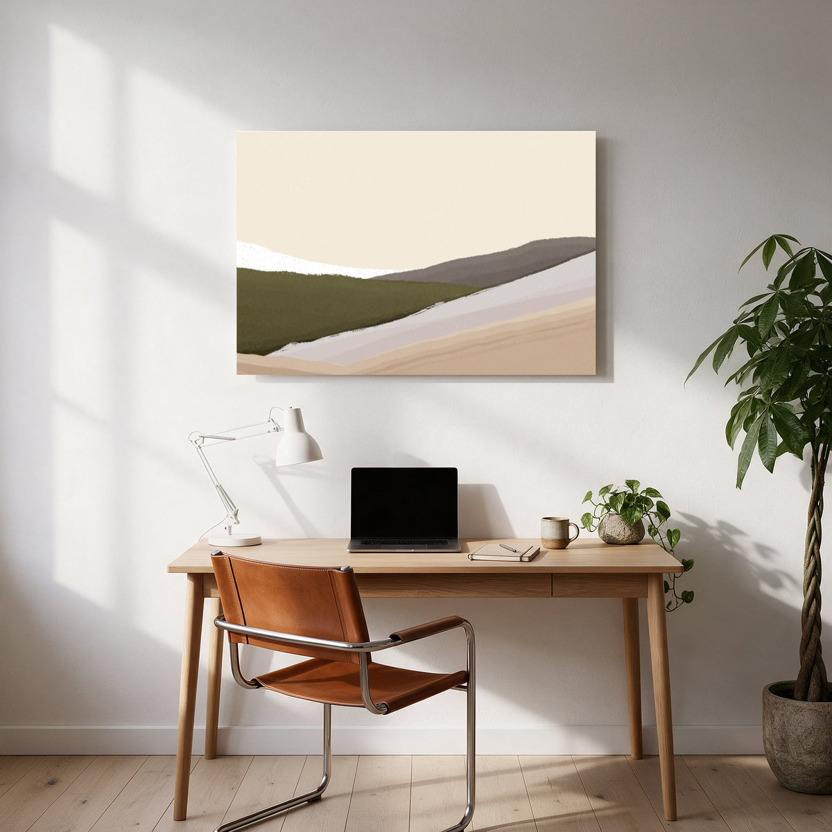 Olive Hills and Snow — office room landscape