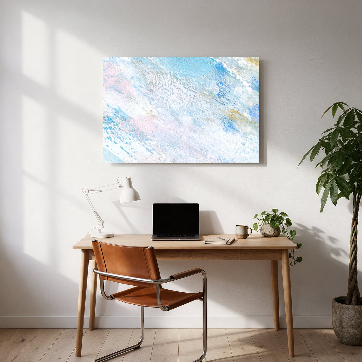 Pastel Impasto Sky — office room landscape