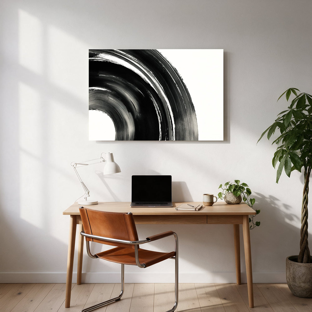 Ink Swirl Corner — office room landscape