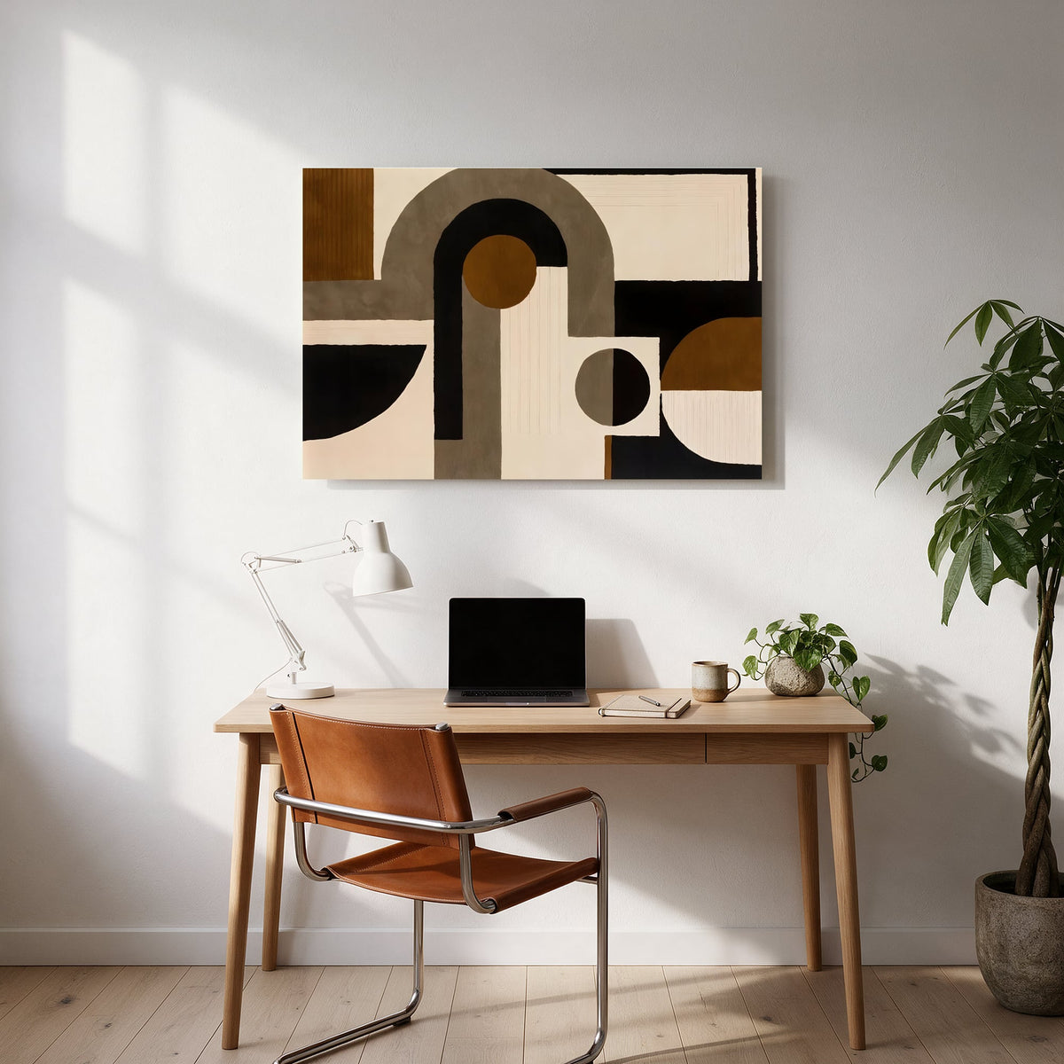 Geometric Earth Tones — office room landscape