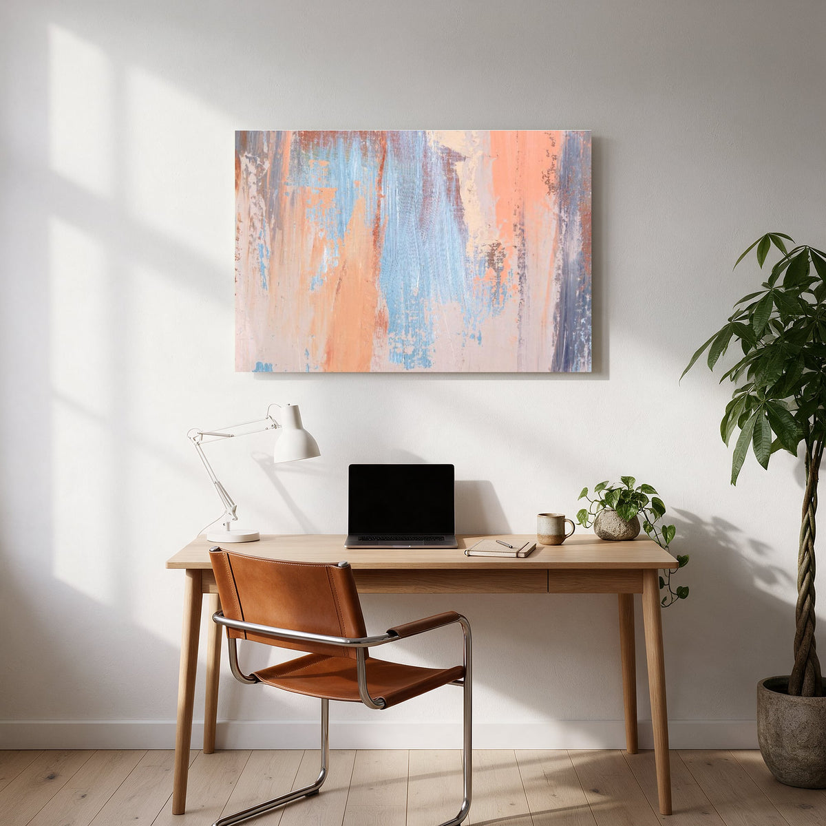 Peach and Blue Streaks — office room landscape