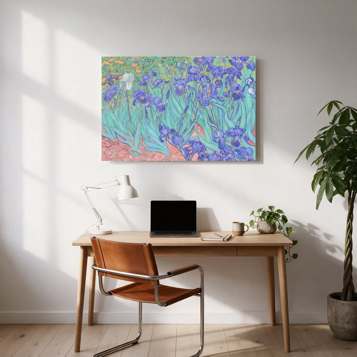Irises in Teal — office room landscape