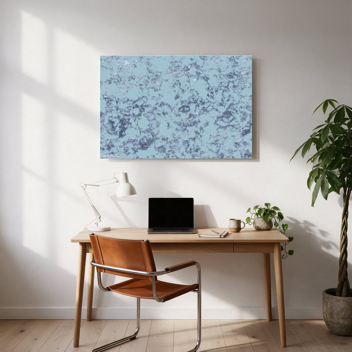Frosted Blue Marble — office room landscape