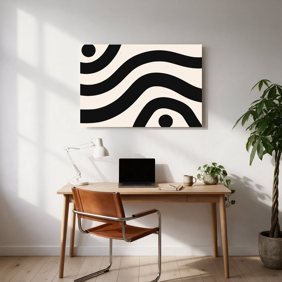 Bold Wave Stripes — office room landscape