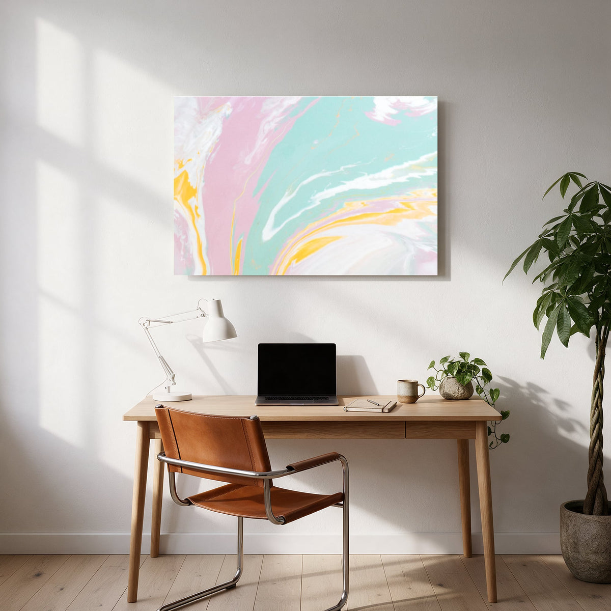 Pastel Paint Pour — office room landscape
