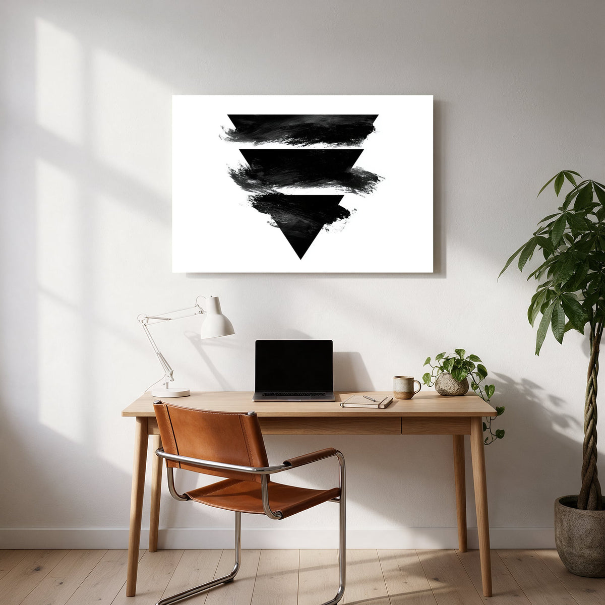 Stacked Ink Triangles — office room landscape