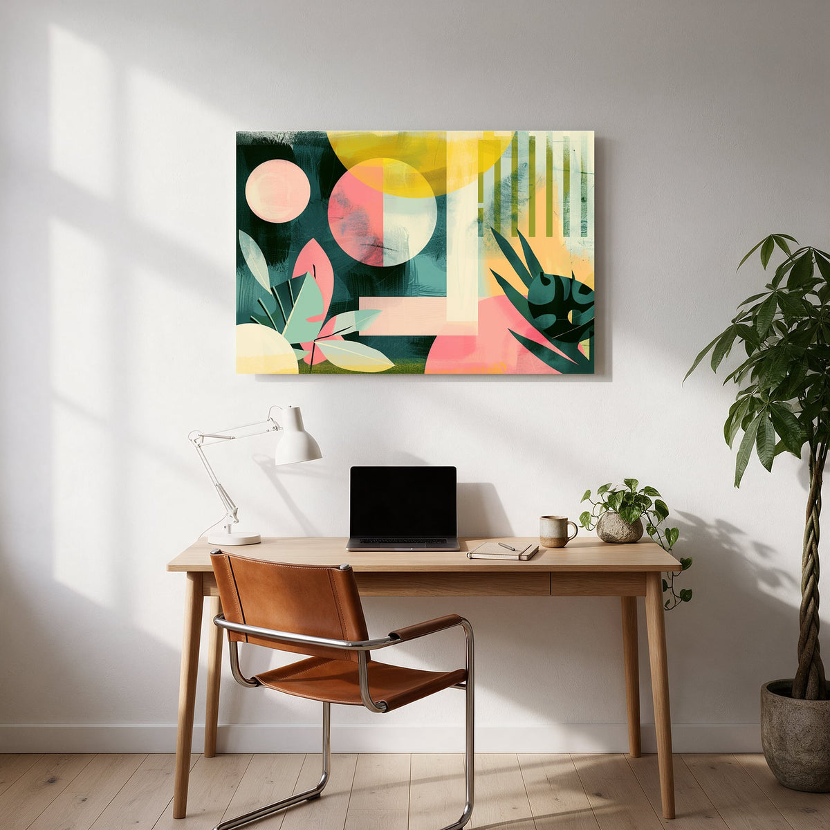 Tropical Geometric Abstract — office room landscape