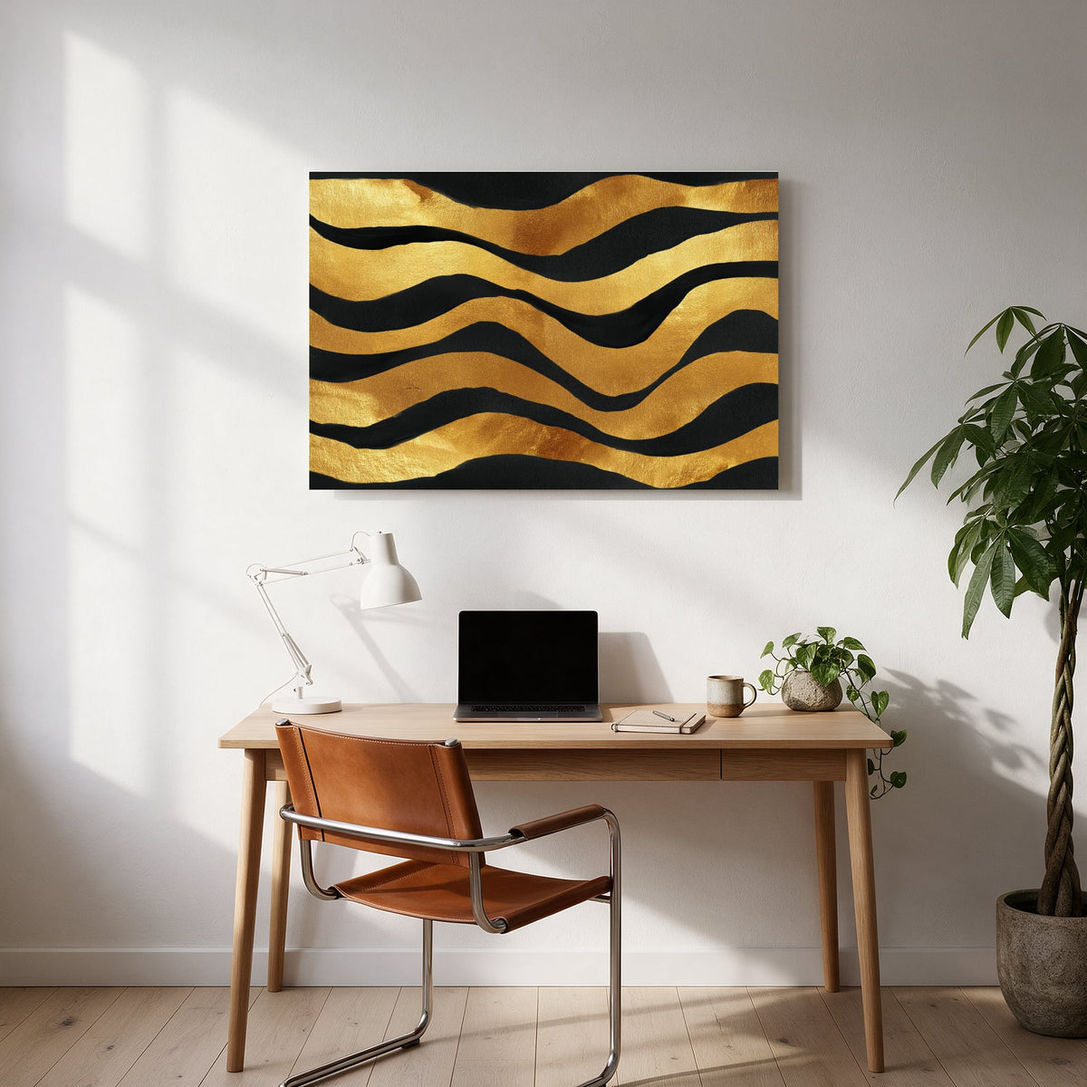 Golden Ribbon Current — office room landscape