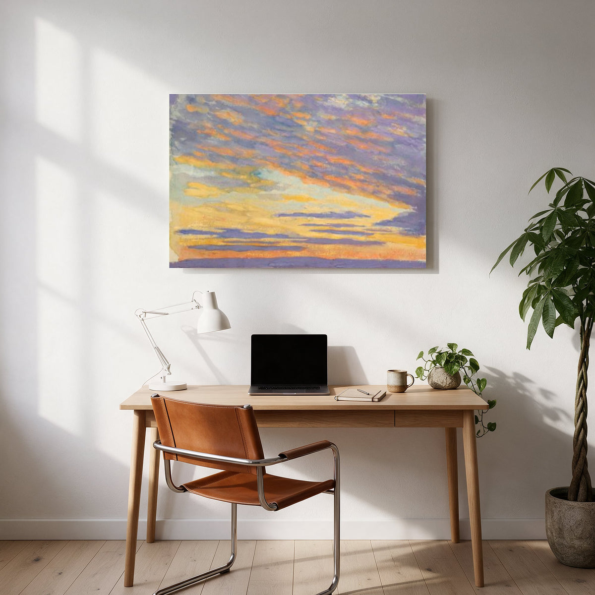 Golden Sunset Streaks — office room landscape