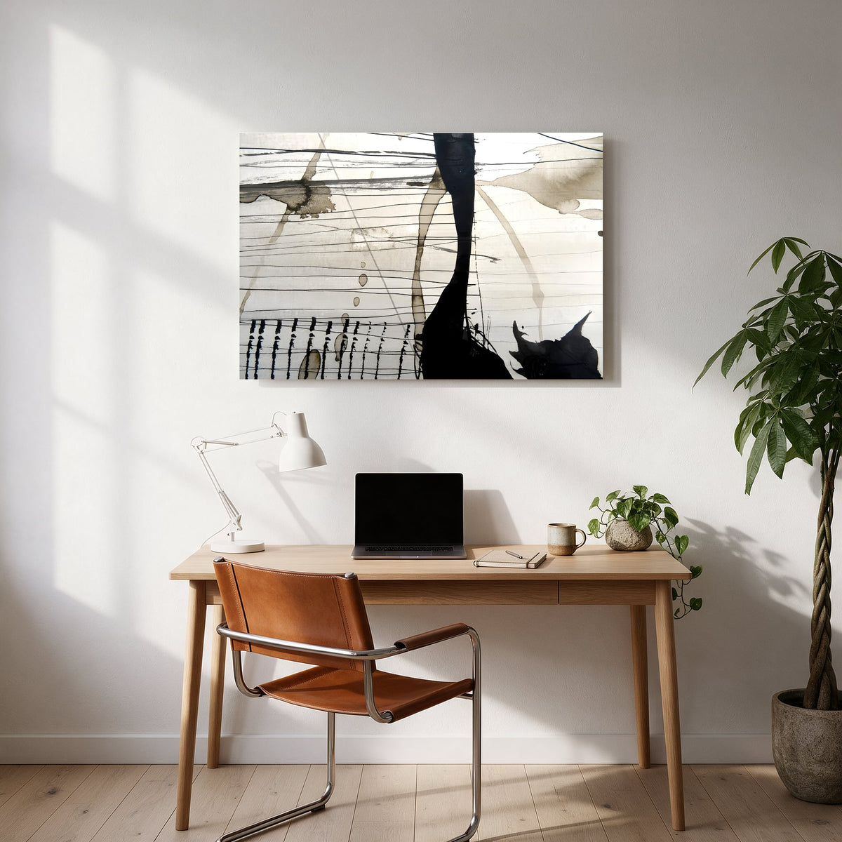 Ink and Line Abstract — office room landscape