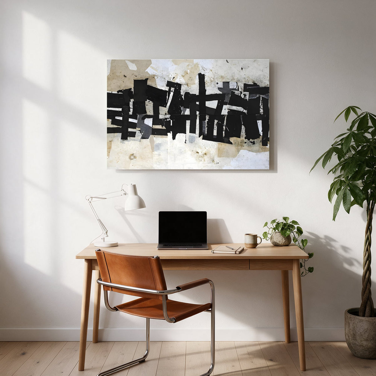 Collage Brush Strokes — office room landscape