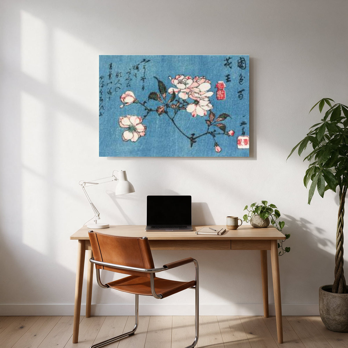 Cherry Blossom Japanese Print — office room landscape