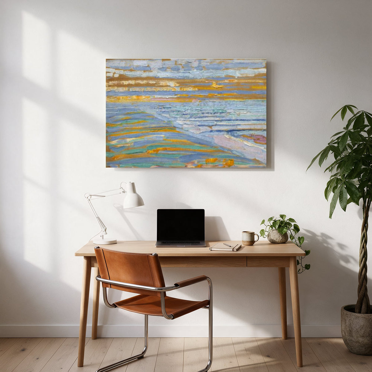 Golden Sea Abstract — office room landscape
