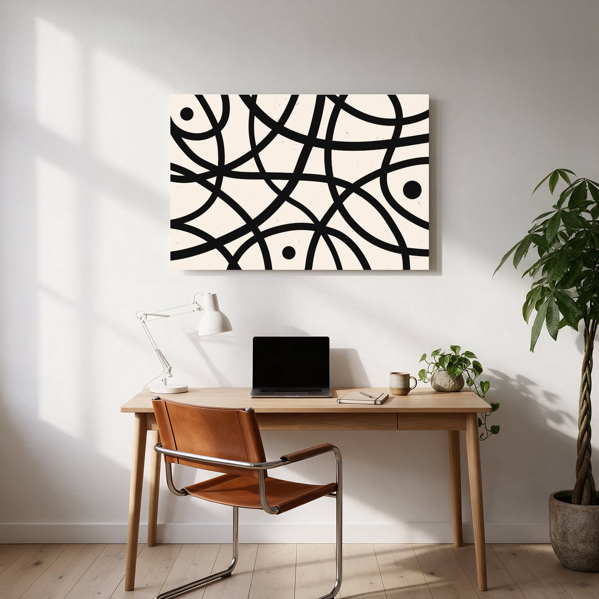 Crossing Curves Pattern — office room landscape