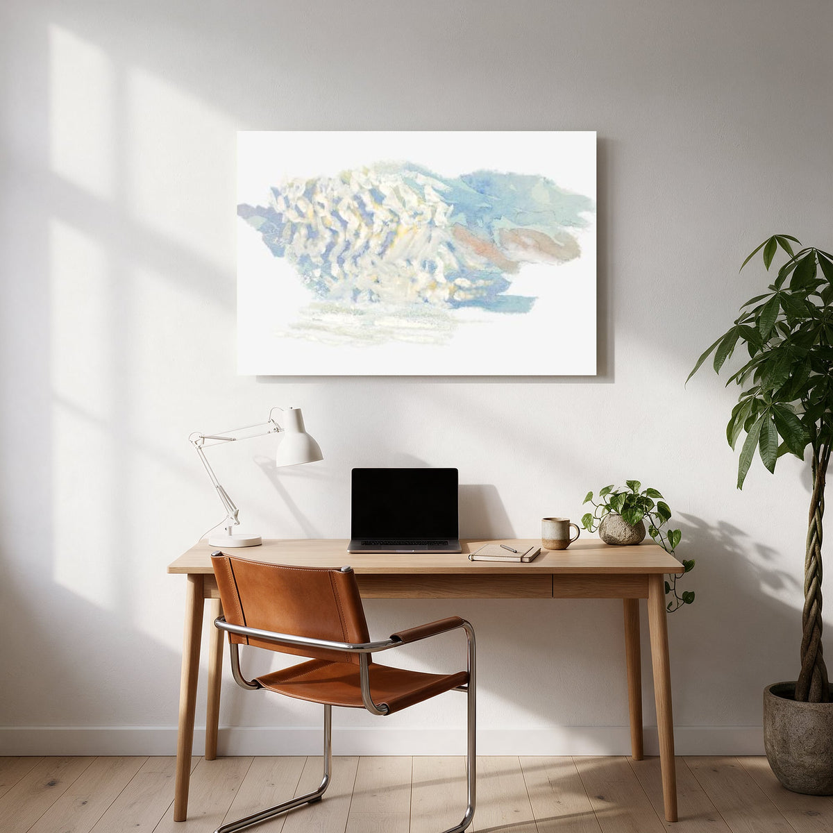 Ice Blue Brush Cloud — office room landscape