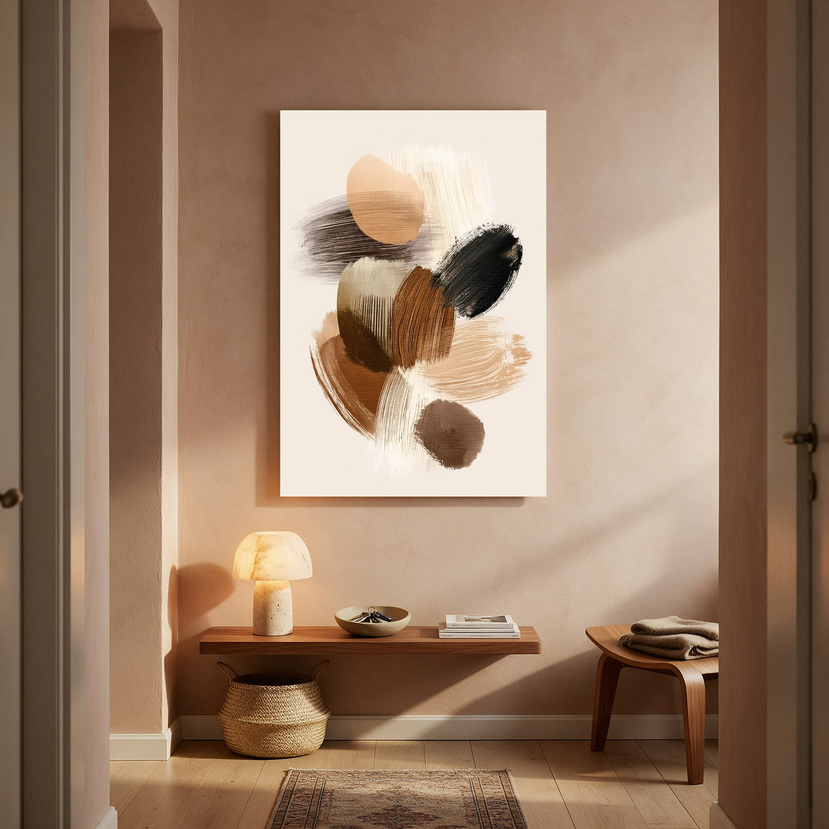 Earth Tone Brushwork — Portrait Living Room- Final