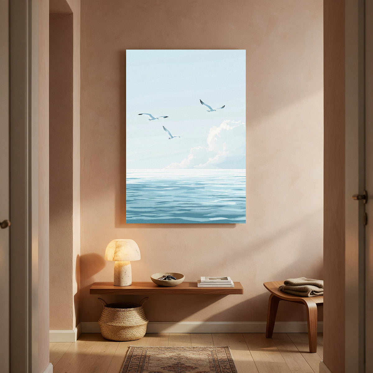 Seagulls over the Sea — Portrait Living Room- Final