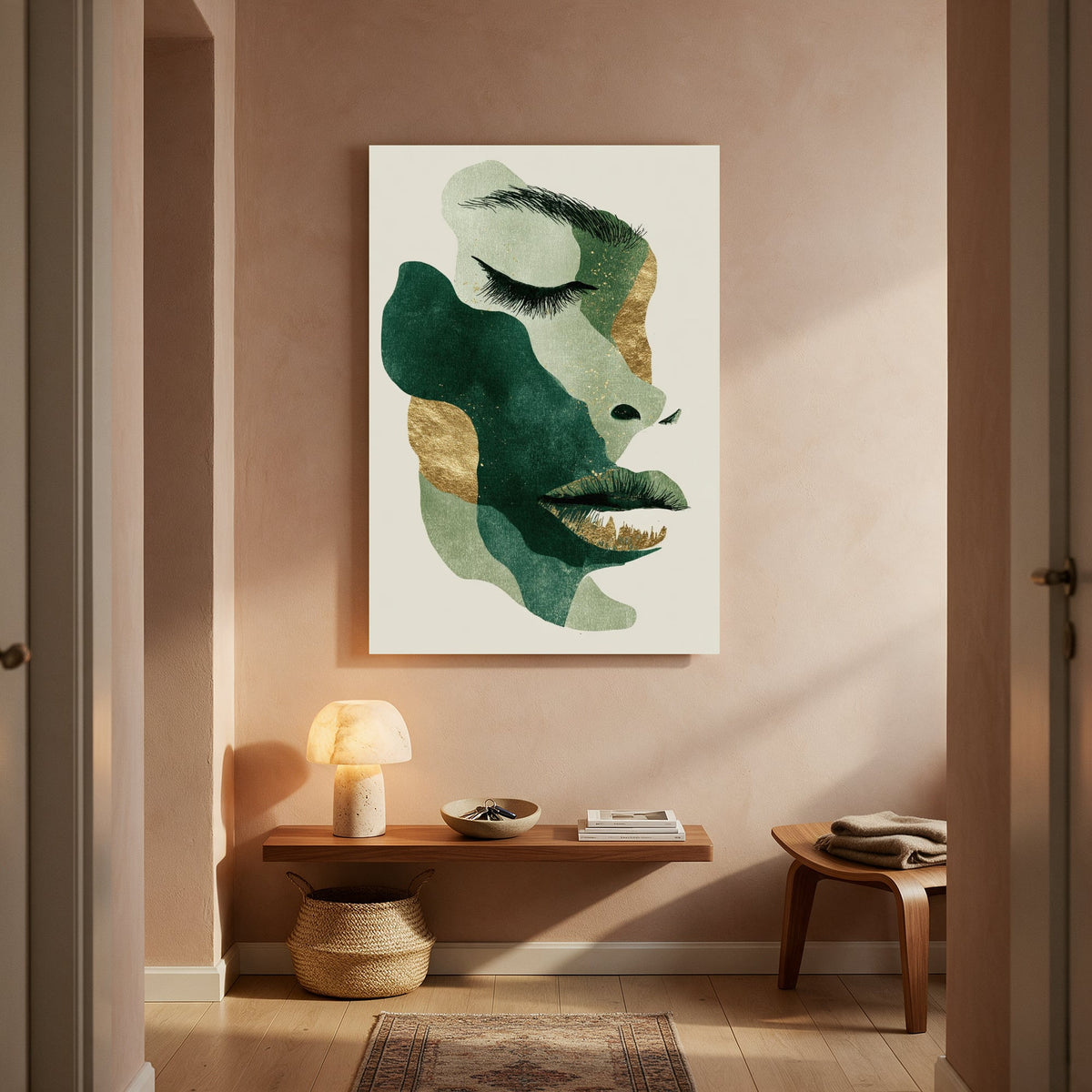 Golden Gaze in Sage — Portrait Living Room- Final