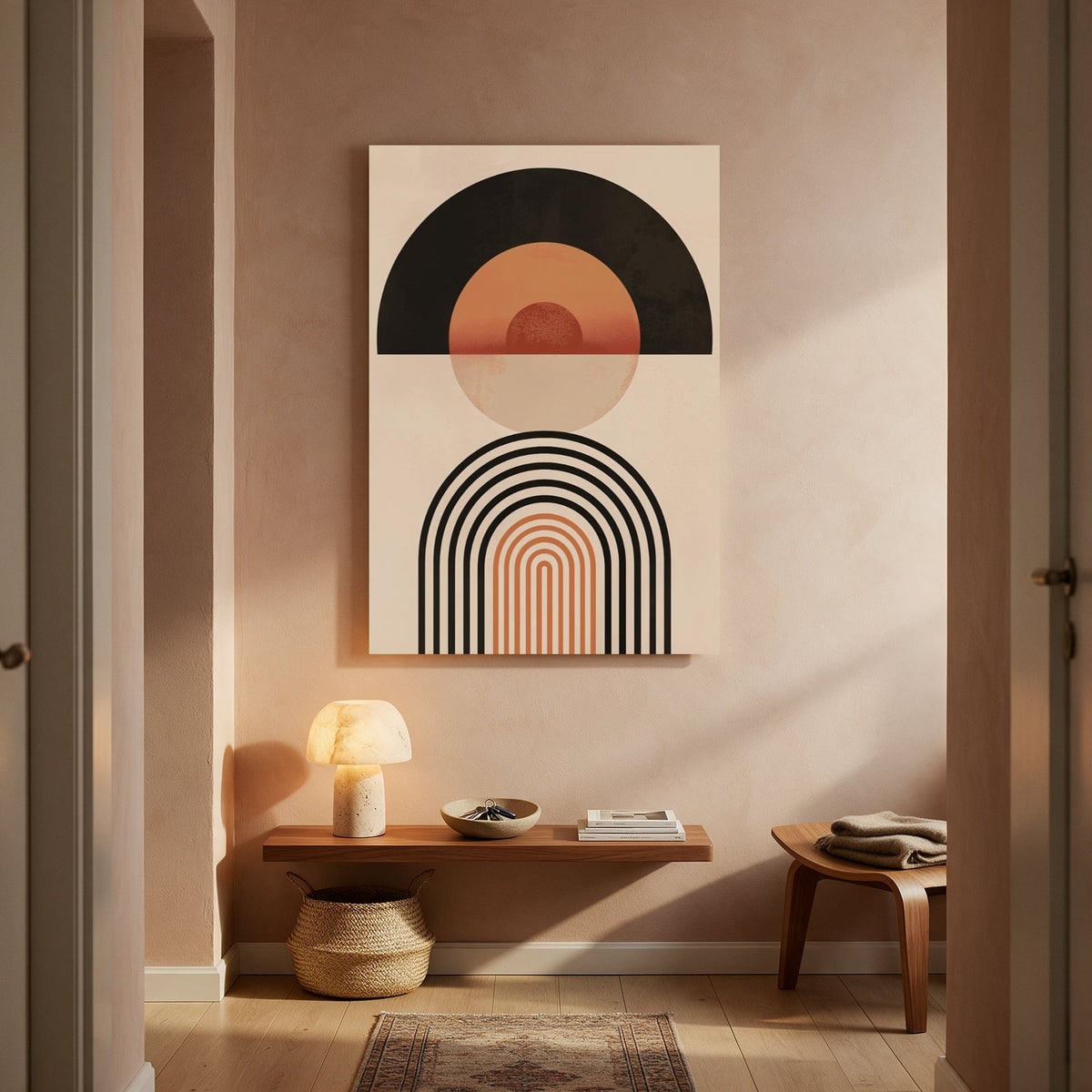 Terracotta Half-Moon Arch — Portrait Living Room- Final