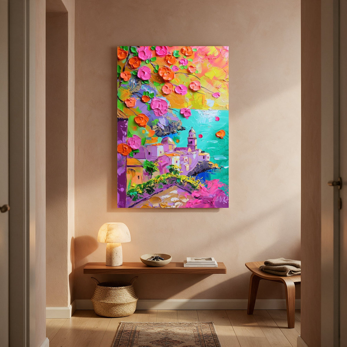 Impasto Coastal Village — Portrait Living Room- Final