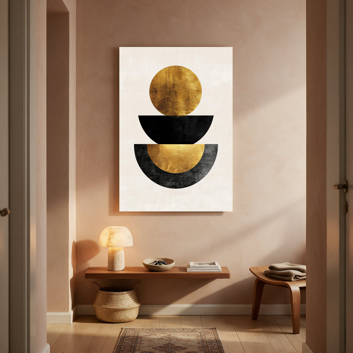 Golden Half-Moon Totem — Portrait Living Room- Final