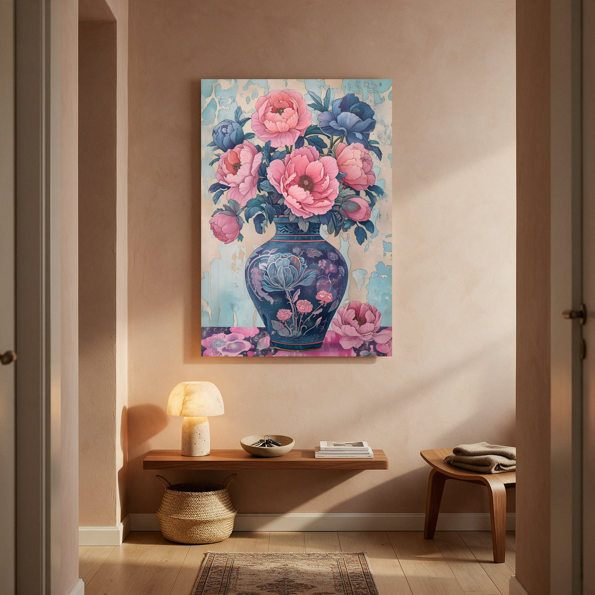 Vintage Peony Vase — Portrait Living Room- Final
