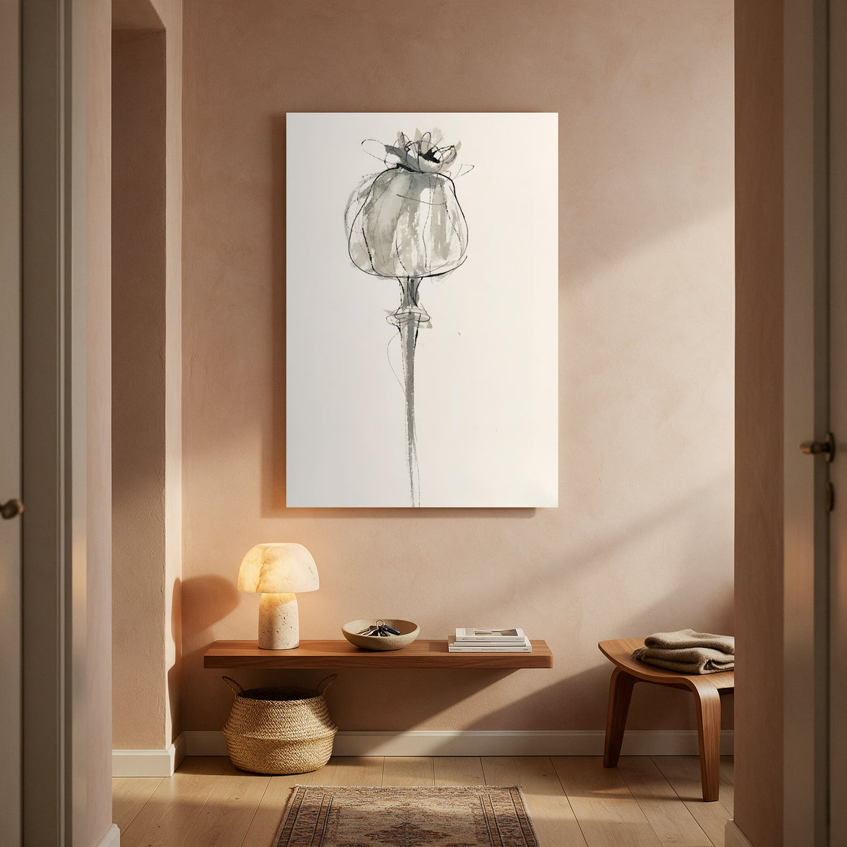 Poppy Pod Sketch — Portrait Living Room- Final