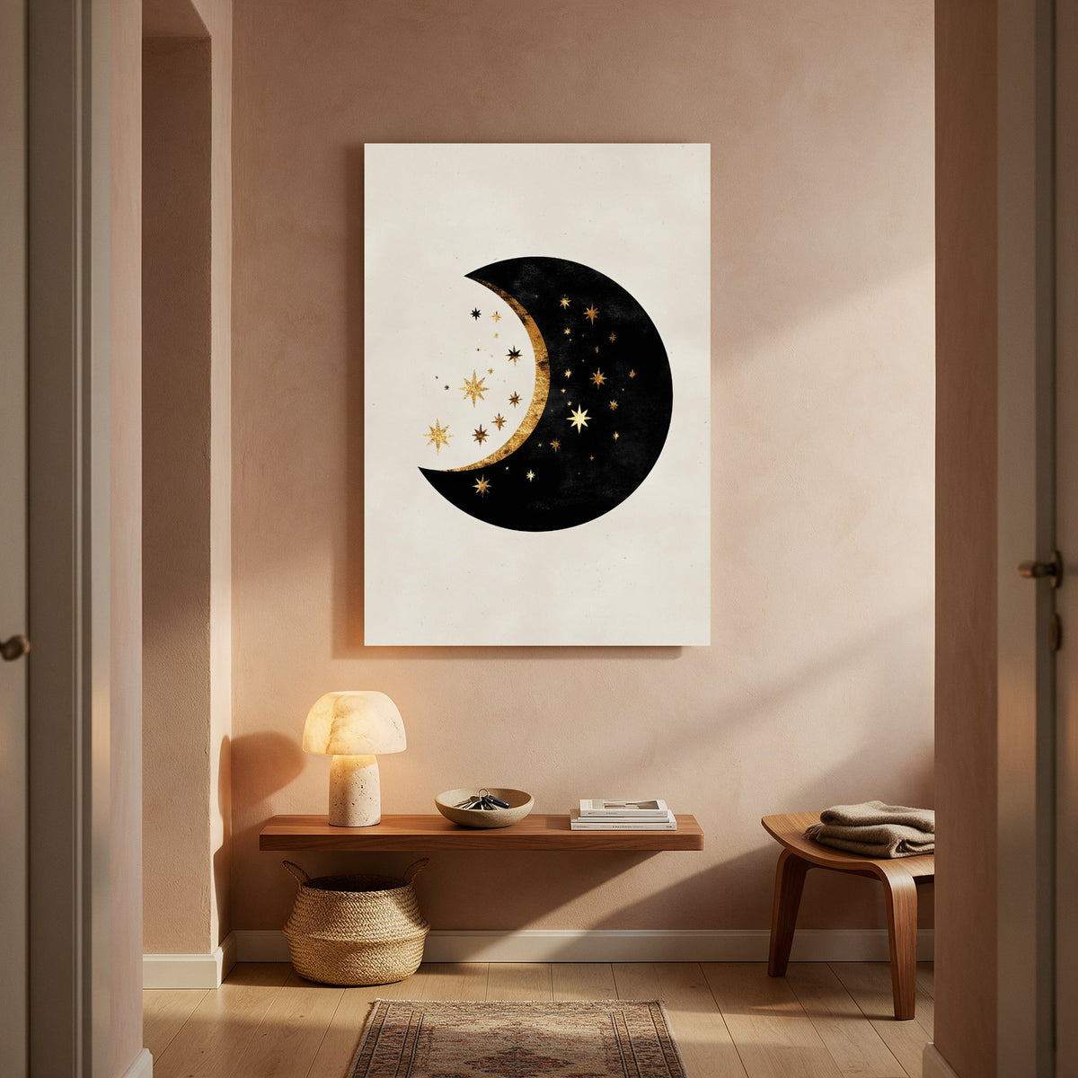 Golden Crescent Night — Portrait Living Room- Final