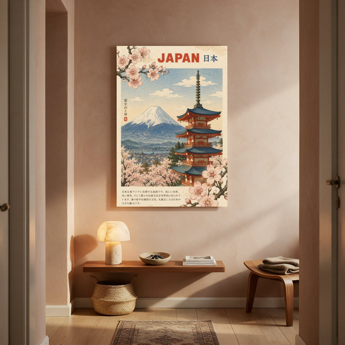 Japan Travel Poster — Portrait Living Room- Final