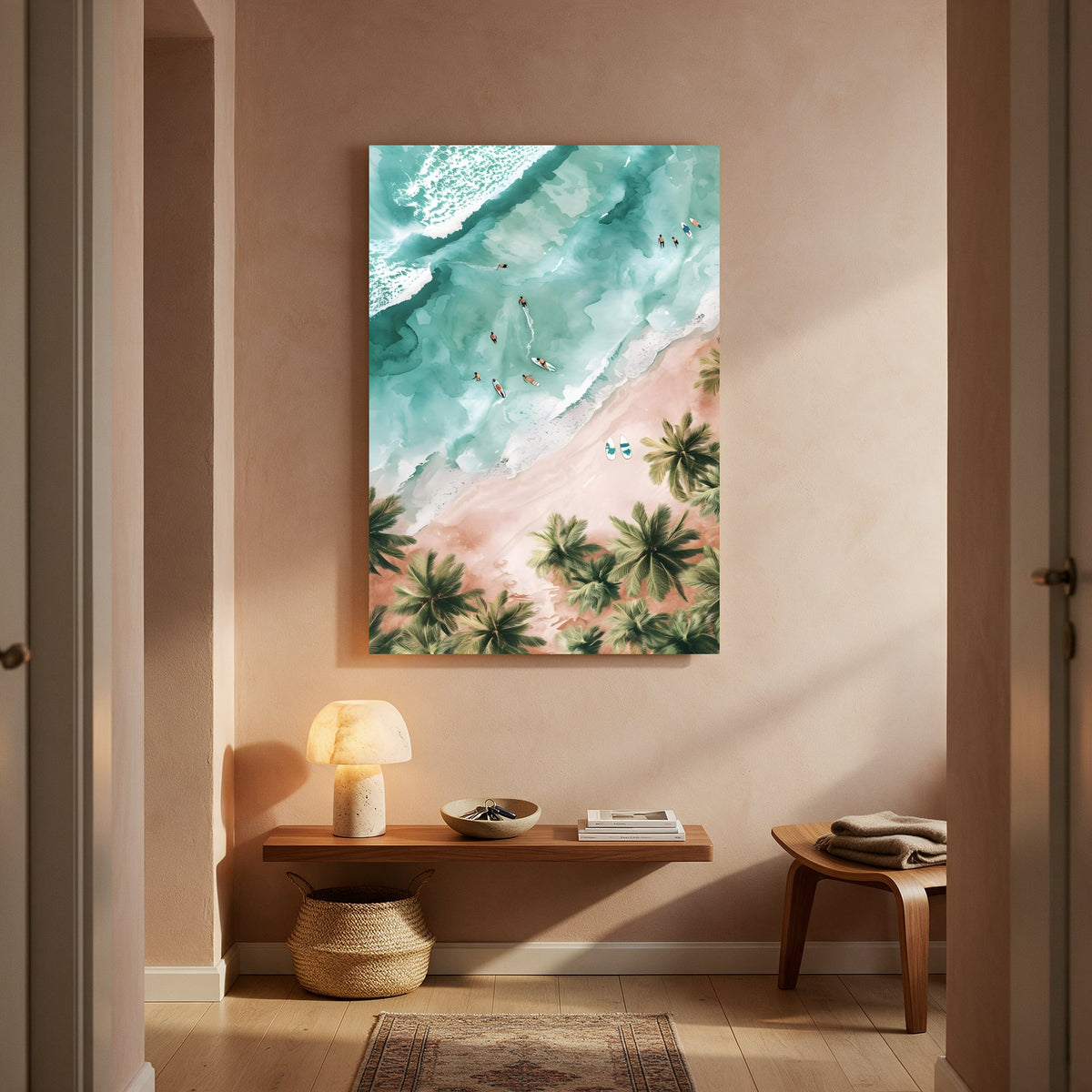 Aerial Beach and Palms — Portrait Living Room- Final