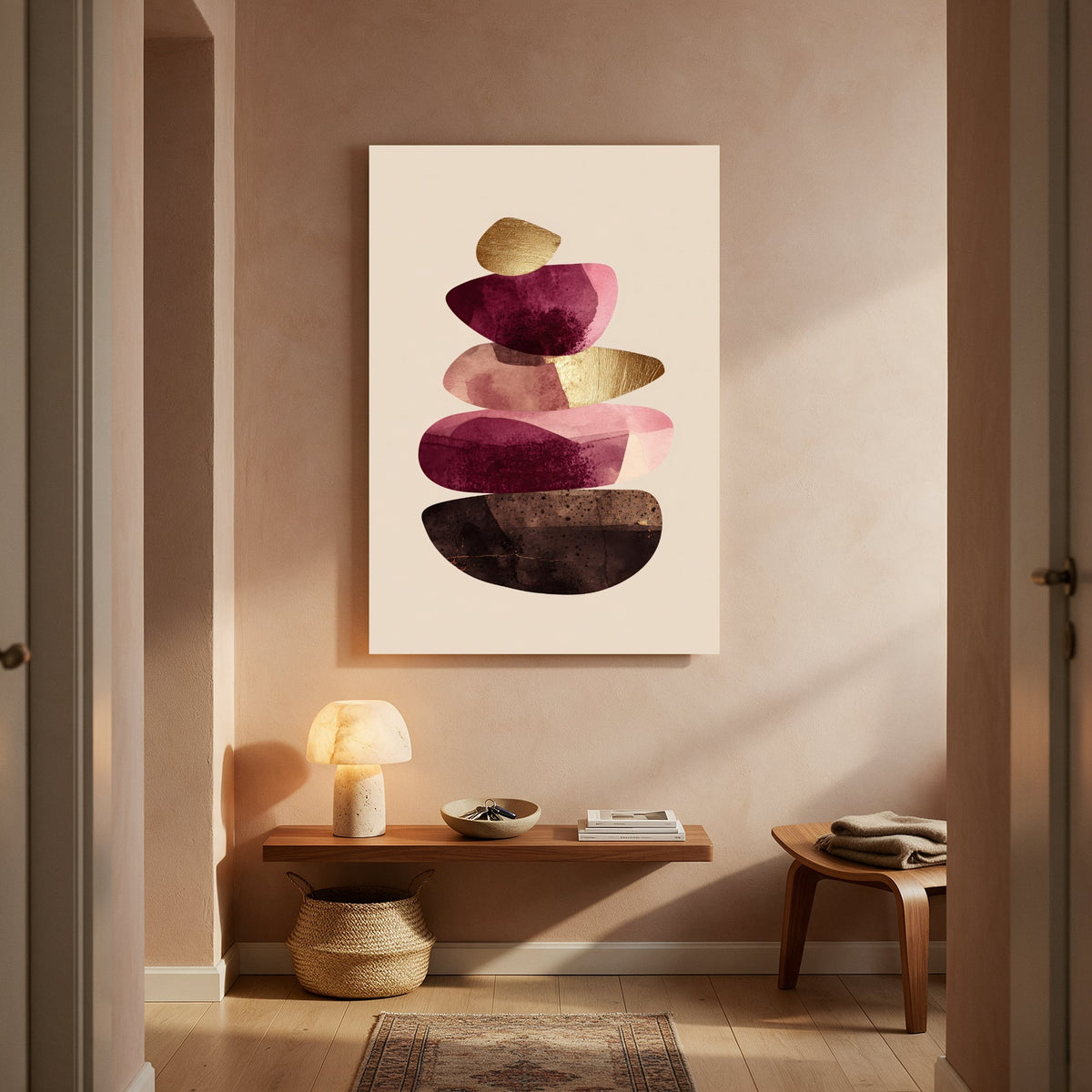 Balanced Stones in Burgundy — Portrait Living Room- Final