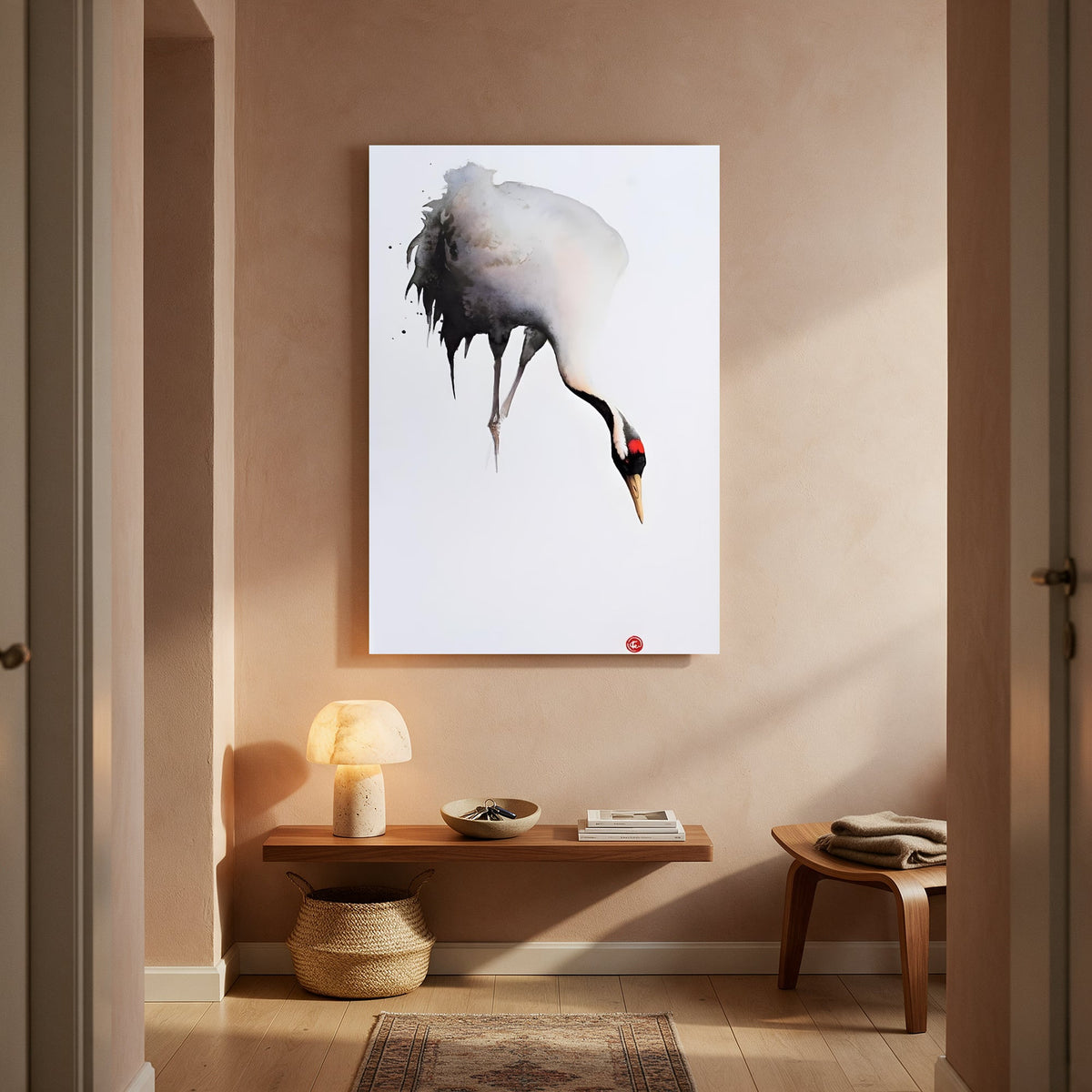 Crane in Watercolor — Portrait Living Room- Final