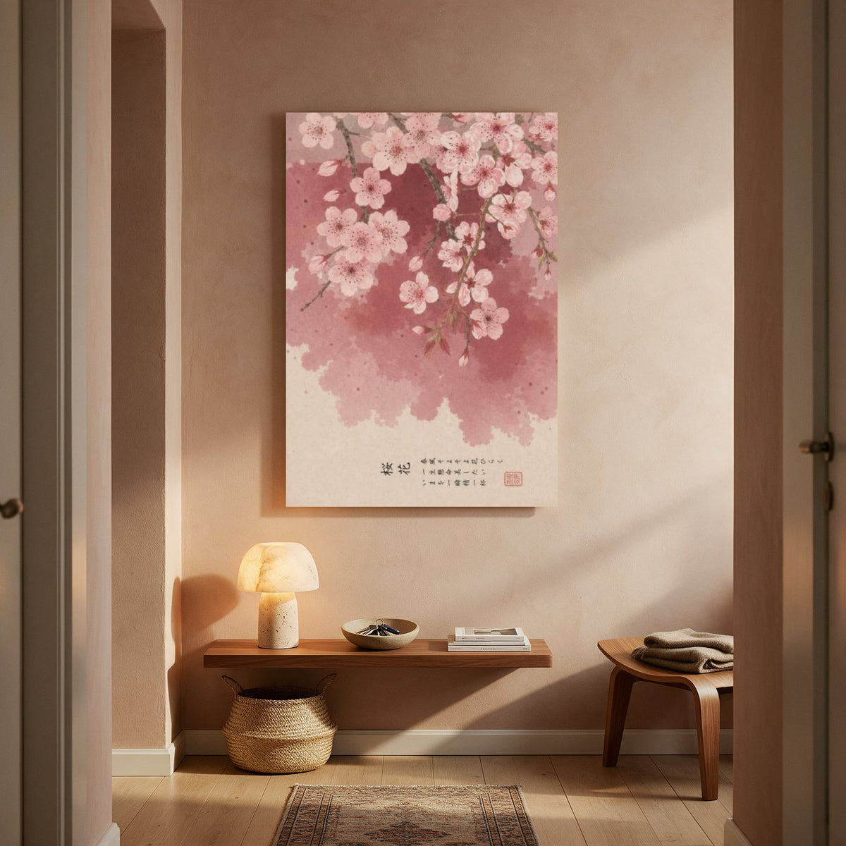 Sakura Watercolor Bloom — Portrait Living Room- Final