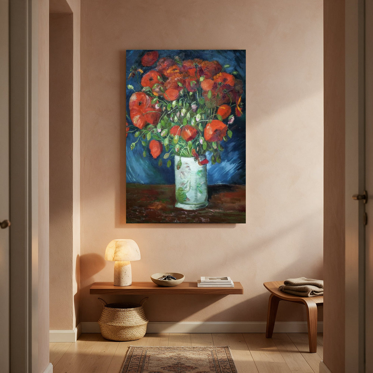 Red Poppies in a Vase — Portrait Living Room- Final