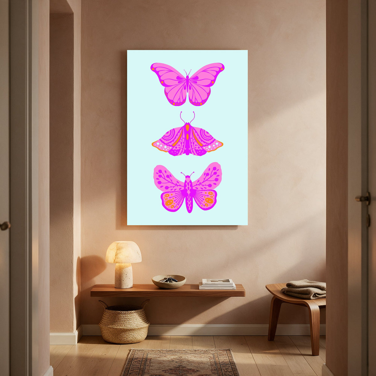 Magenta Butterflies — Portrait Living Room- Final