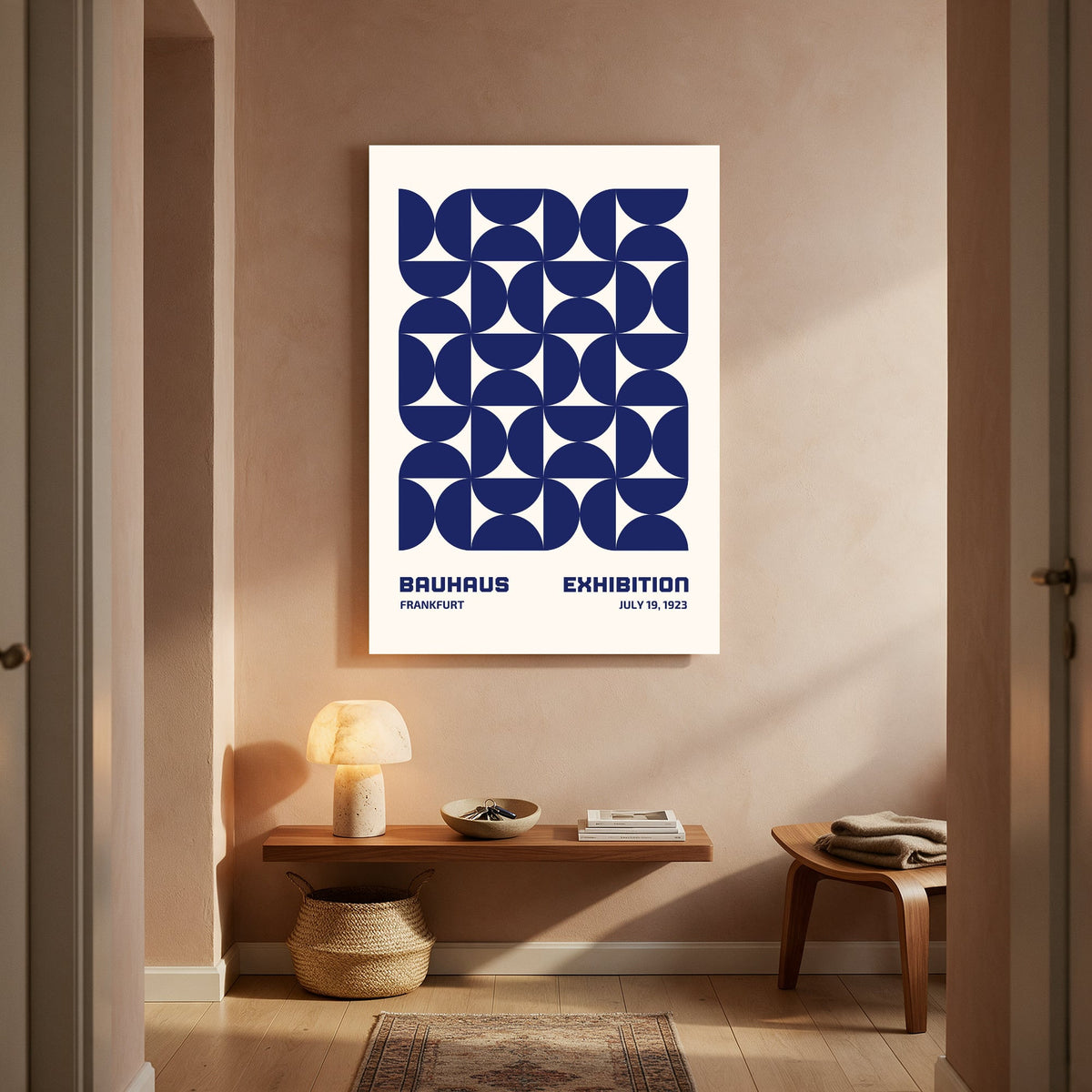 Bauhaus Navy Pinwheel Grid — Portrait Living Room- Final