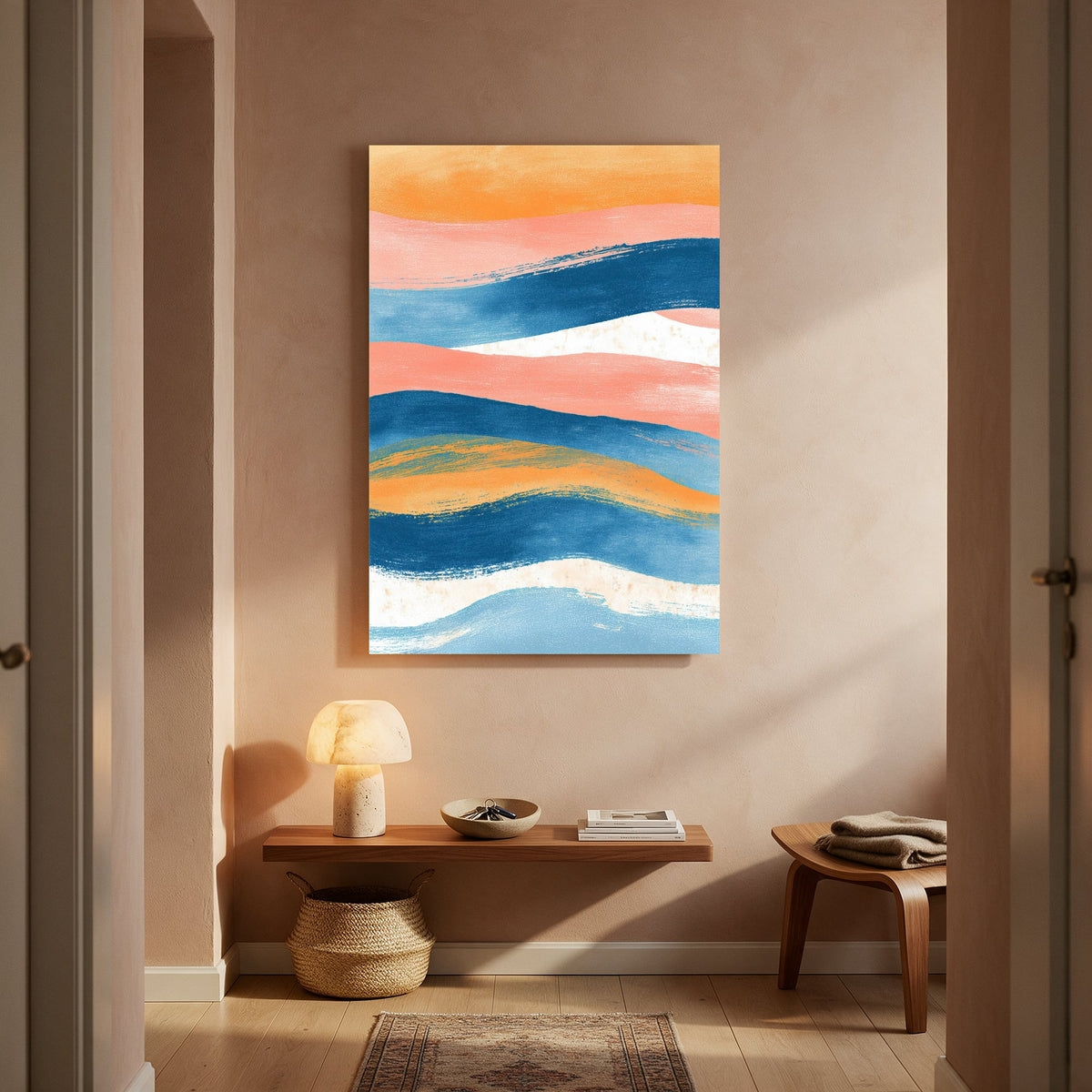 Layered Sunset Waves — Portrait Living Room- Final