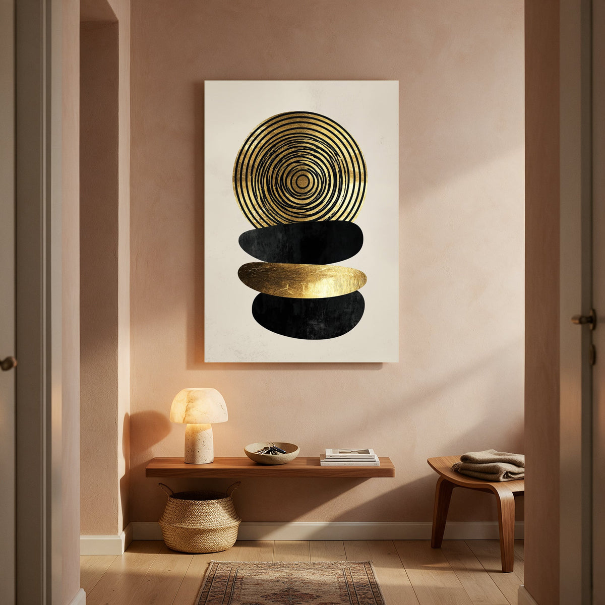 Golden Stone Spiral — Portrait Living Room- Final