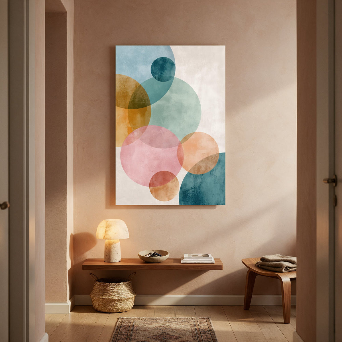 Watercolor Circle Bloom — Portrait Living Room- Final